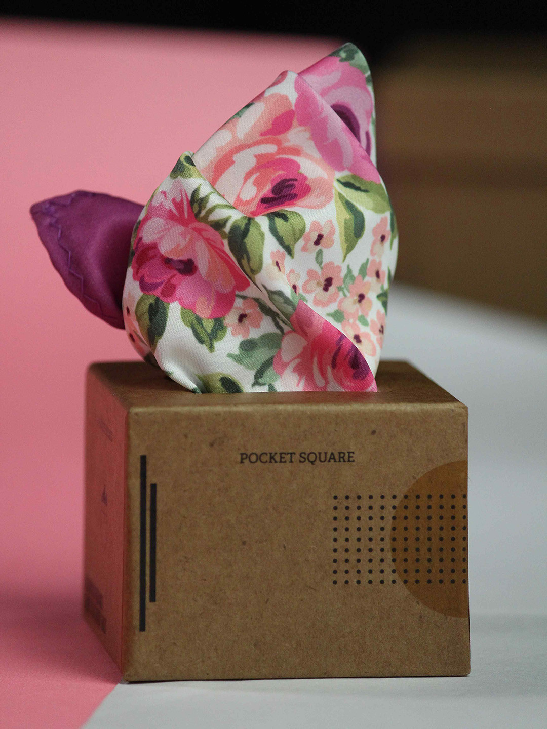 

Tossido Men Floral Printed Pocket Square, Lavender