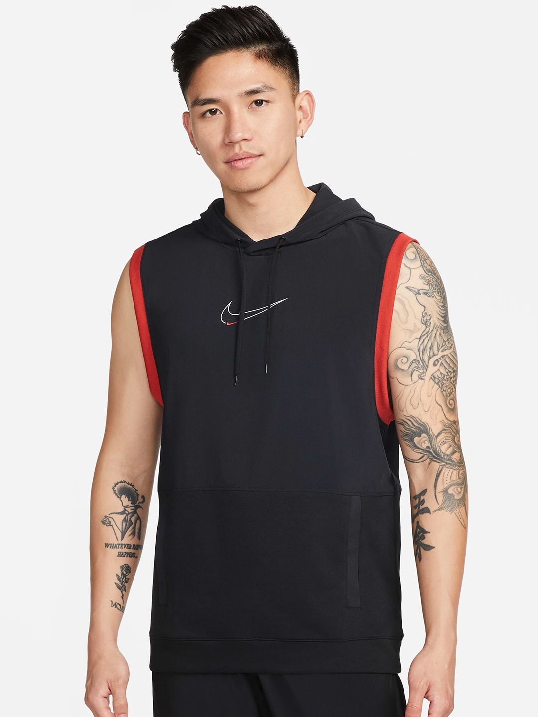 

Nike Men Fleece Dri-FIT Sleeveless Hooded Pullover Training Sweatshirt, Black