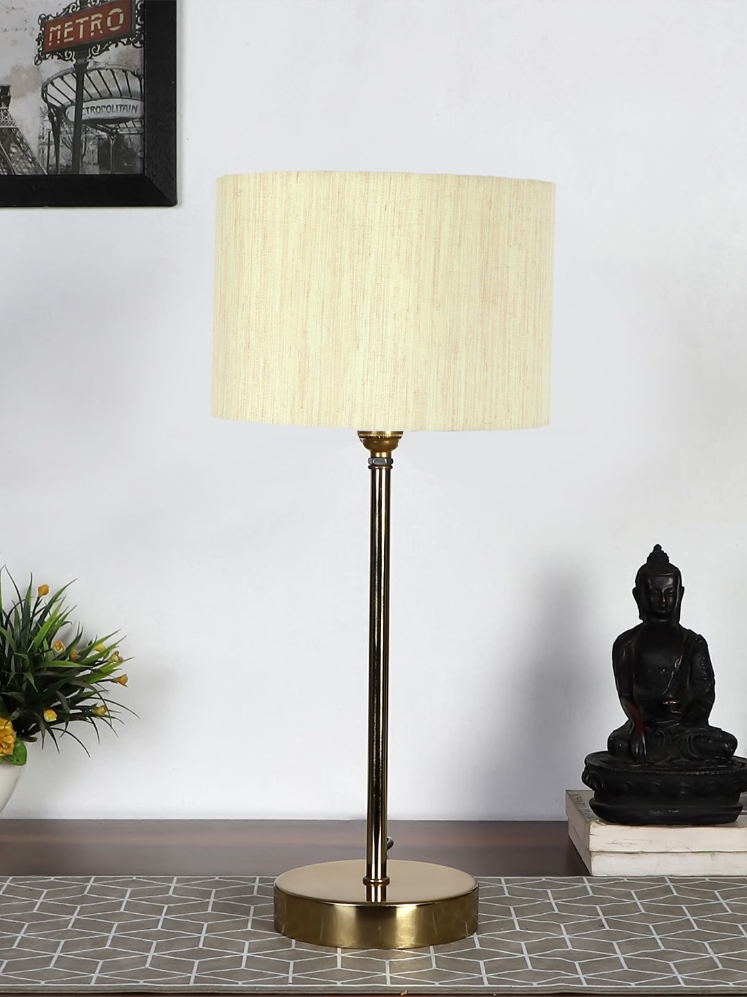 

Devansh Off-White Metal Table Lamp With Cotton Shade