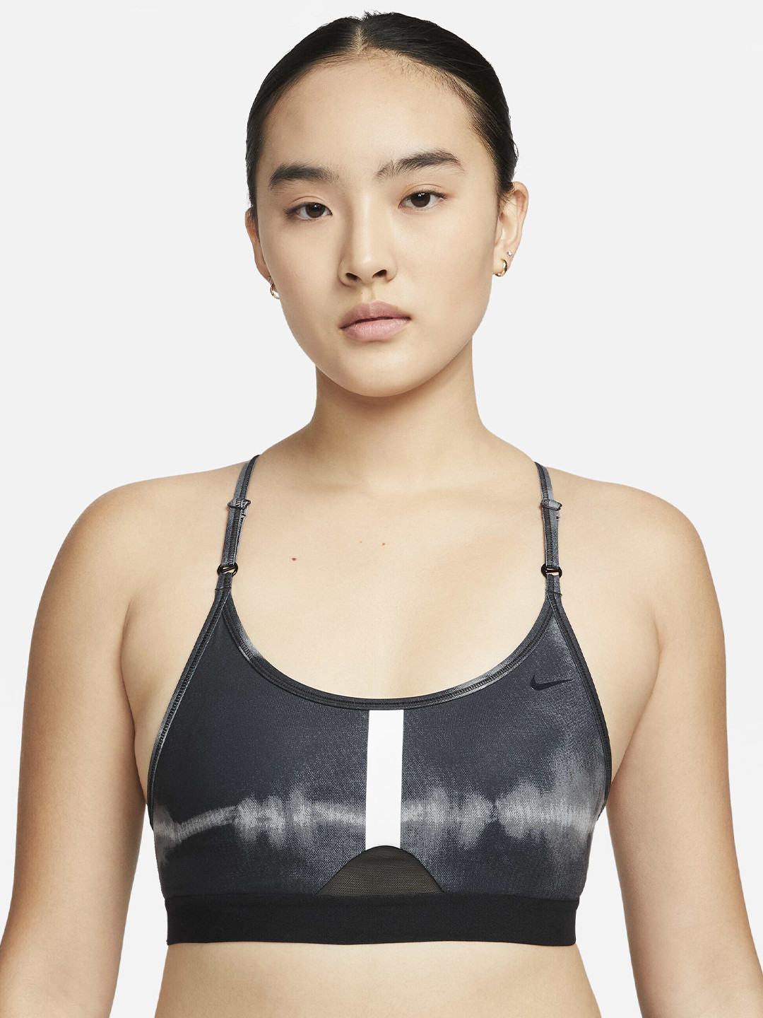 

Nike Indy Light-Support Padded All-Over Print Sports Bra, Black