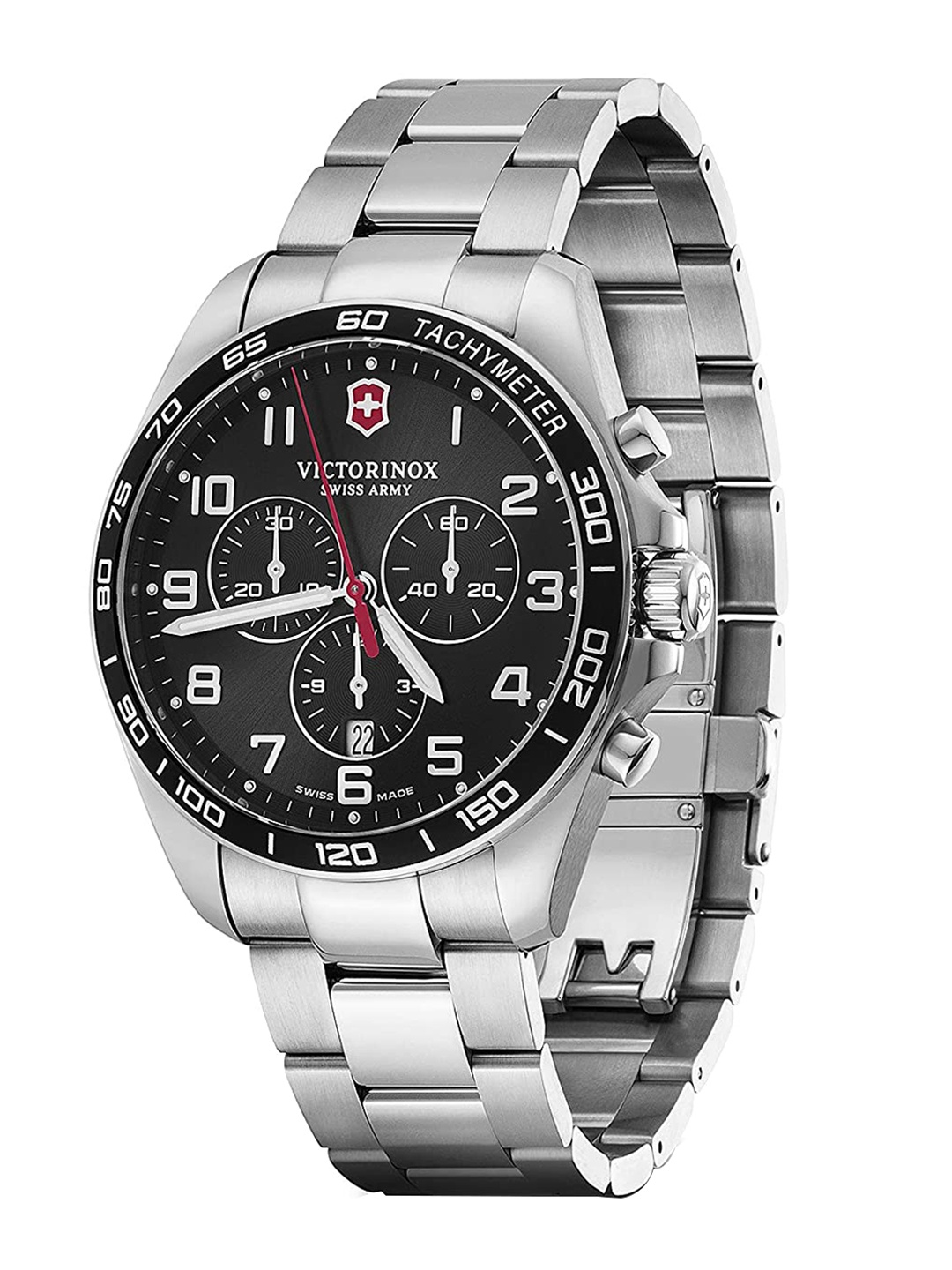 

Victorinox Men Bracelet Style Straps Chronograph Analogue Watch 241899, Black