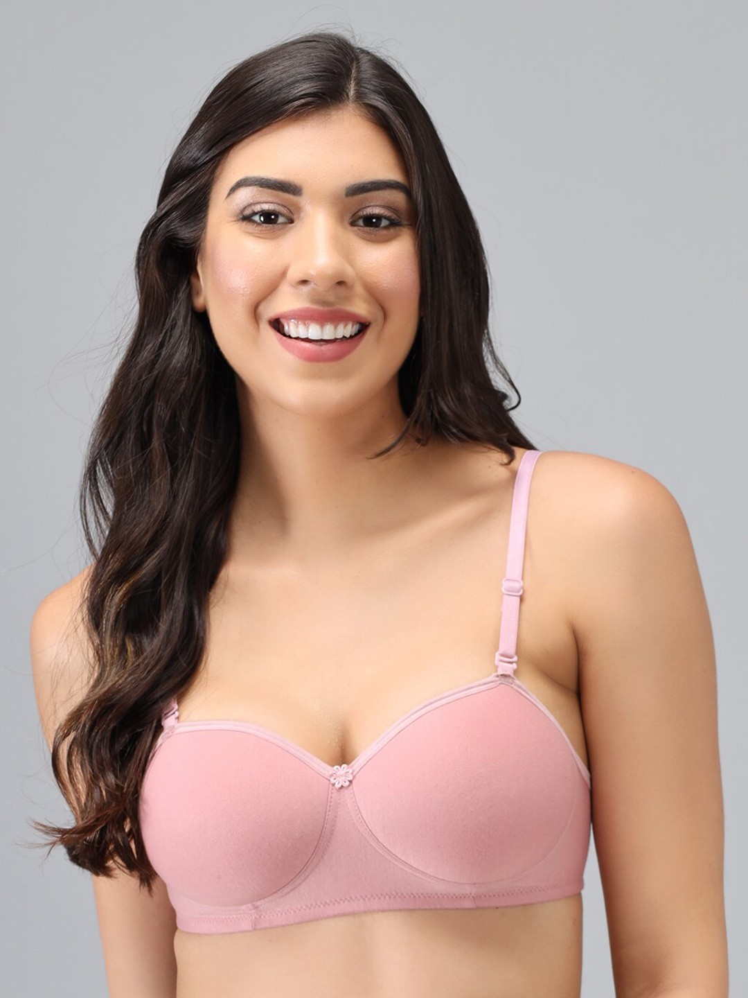 

Imsa Moda Half Coverage Lightly Padded All Day Comfort Seamless Everyday Bra, Pink