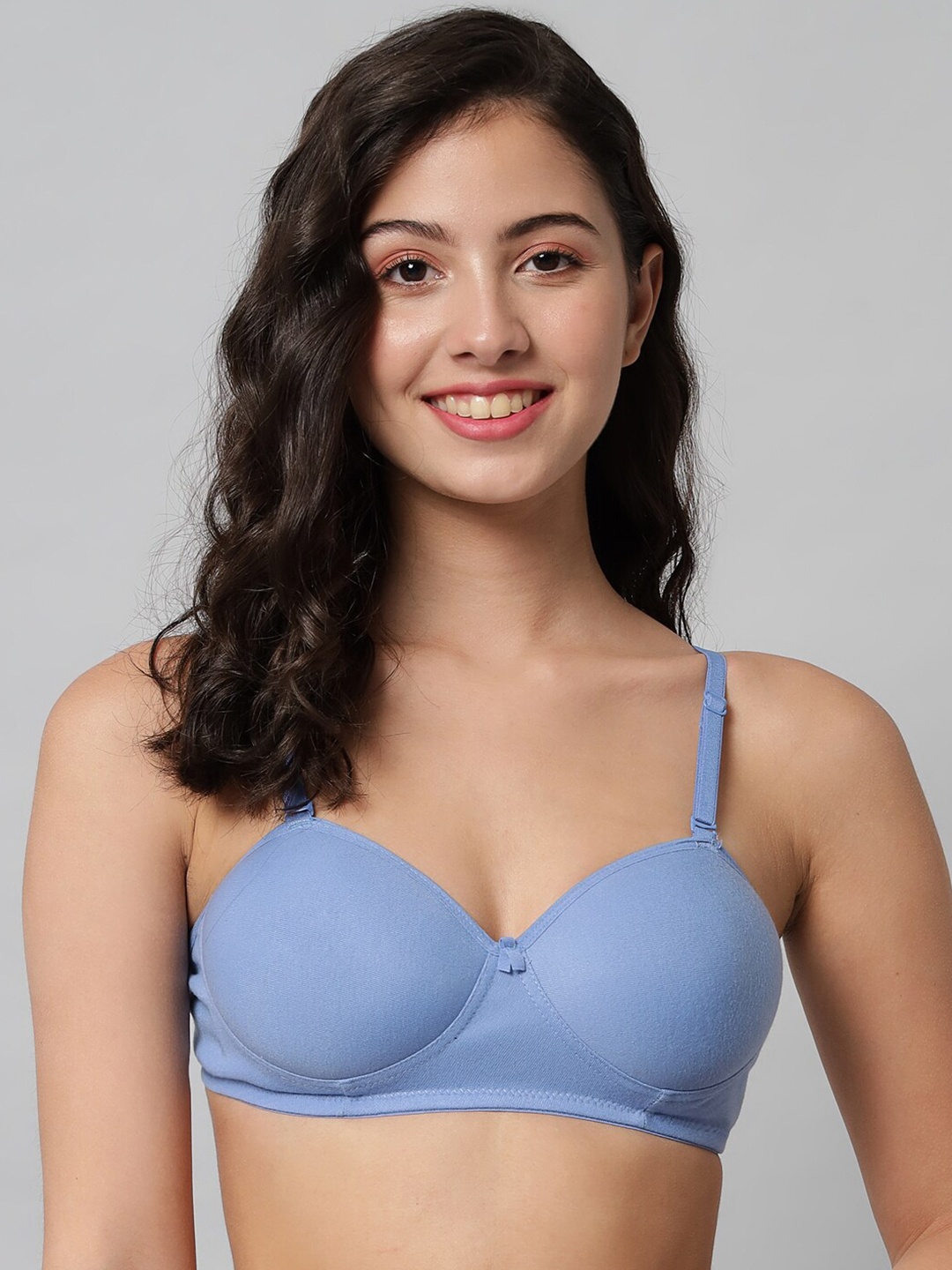 

Imsa Moda Cotton Full Coverage Lightly Padded Everyday Bra, Blue