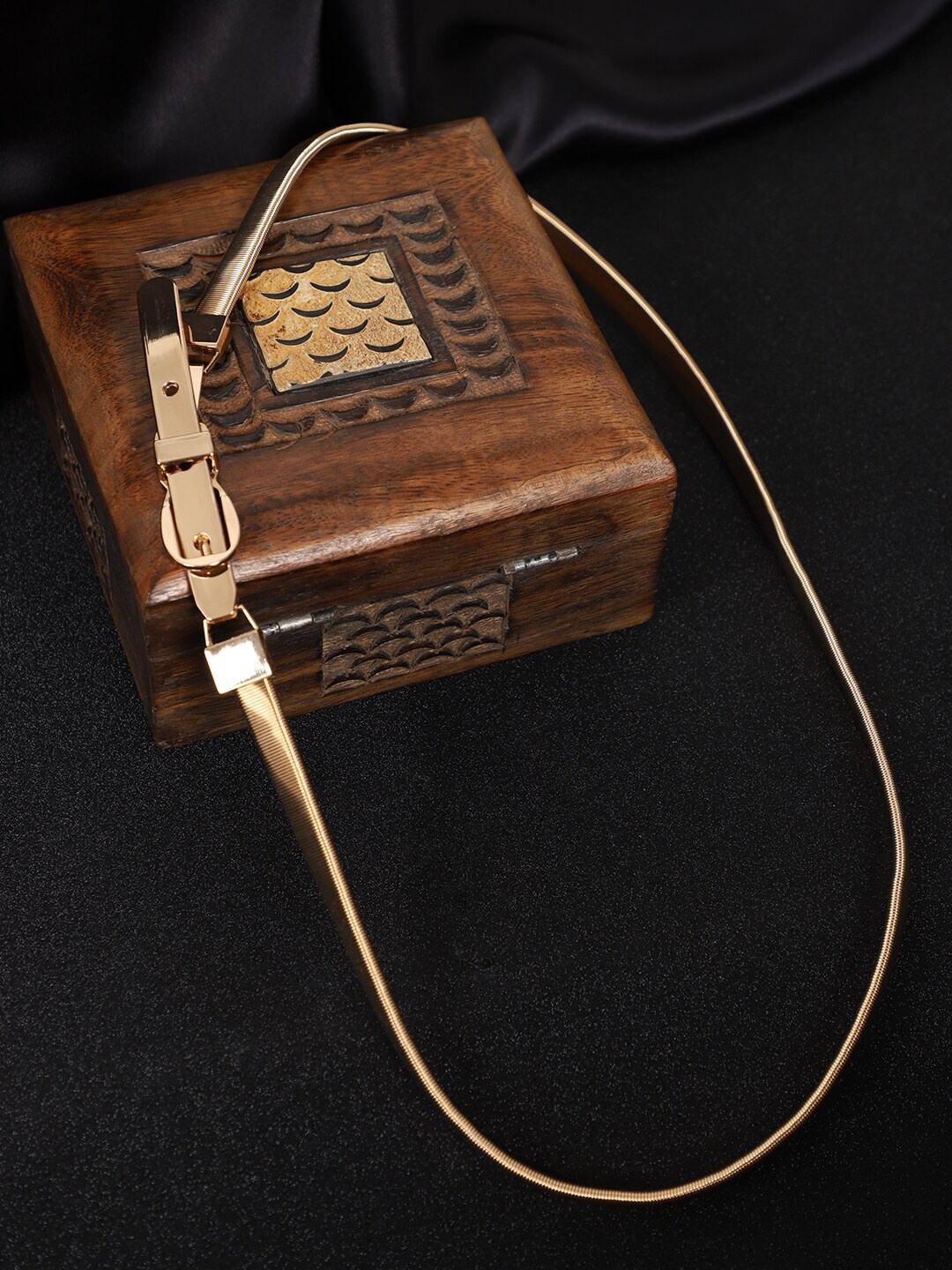 

DressBerry Women Gold Toned Slim Belt