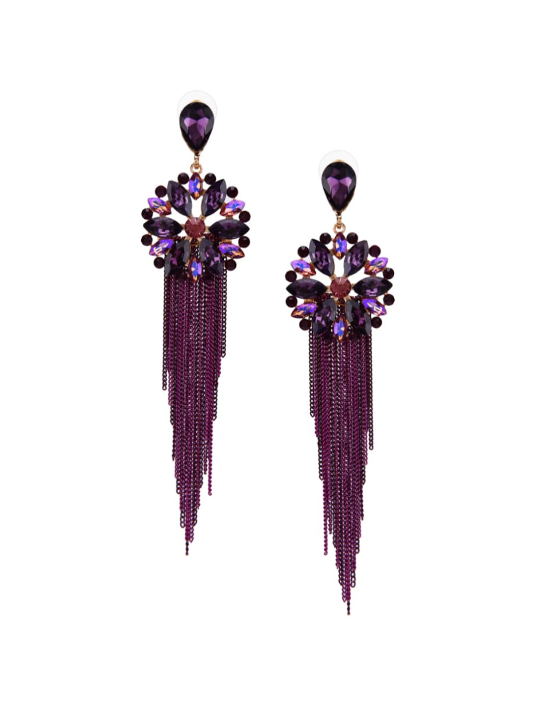 

DressBerry Gold-Plated Contemporary Drop Earrings, Purple