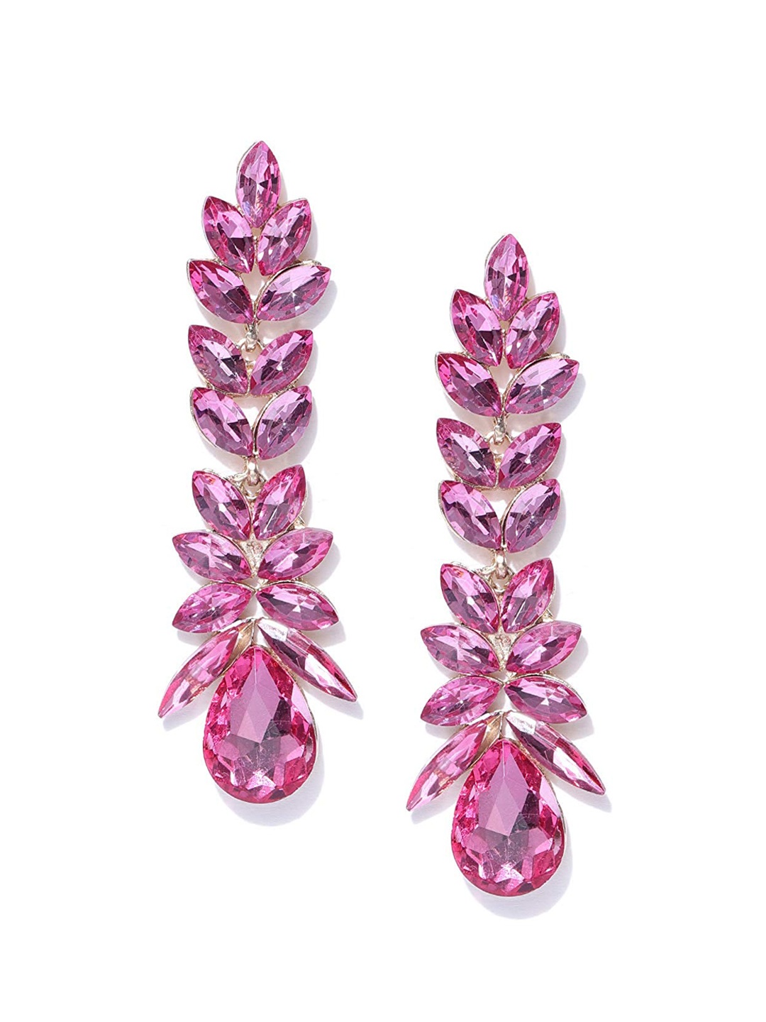 

DressBerry Gold-Toned & Pink Gold-Plated Contemporary Drop Earrings