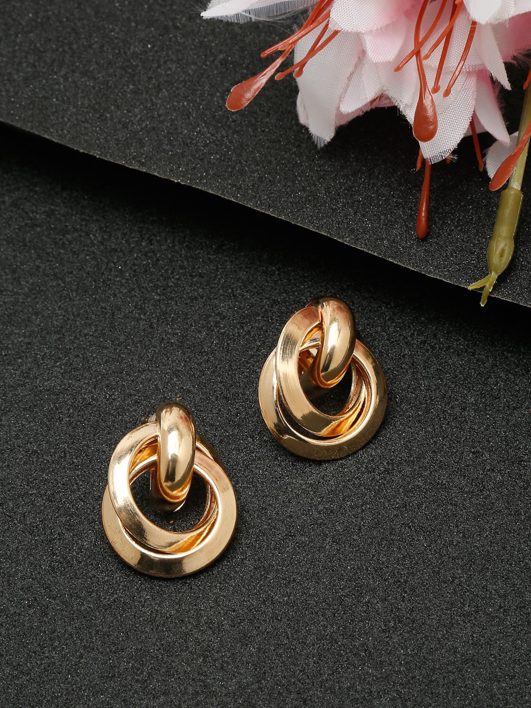

DressBerry Gold-Toned Gold-Plated Contemporary Studs Earrings