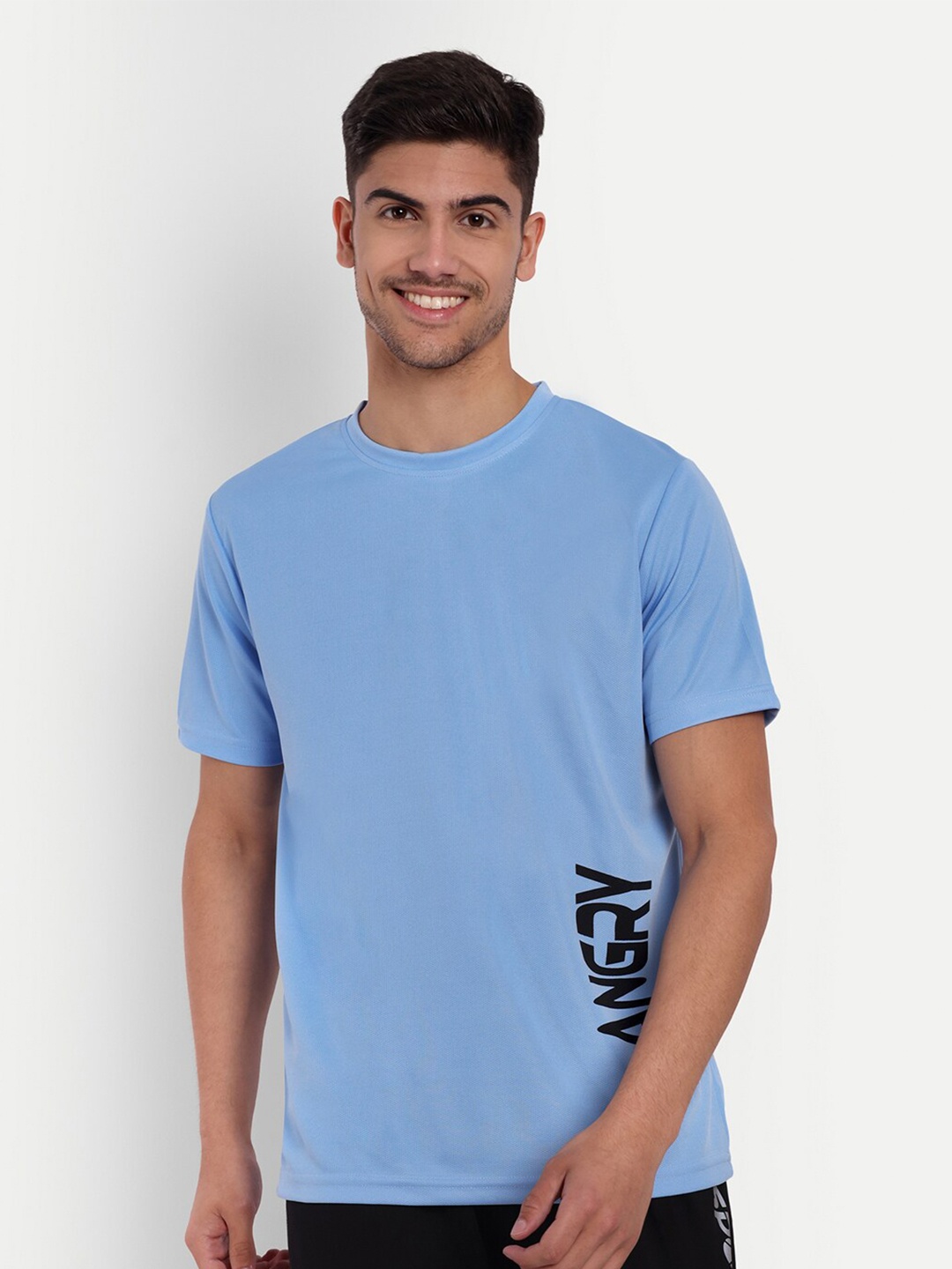 

SIAPA Typography Printed Antimicrobial T-shirt, Blue