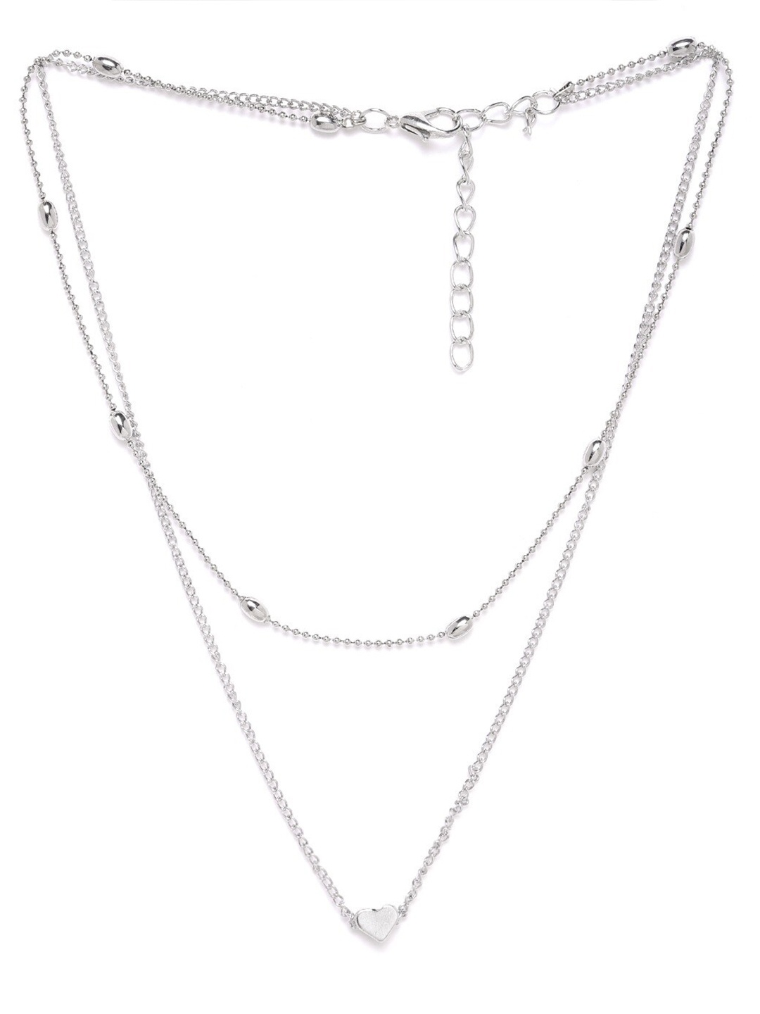 

DressBerry Silver-Toned Silver-Plated Layered Necklace