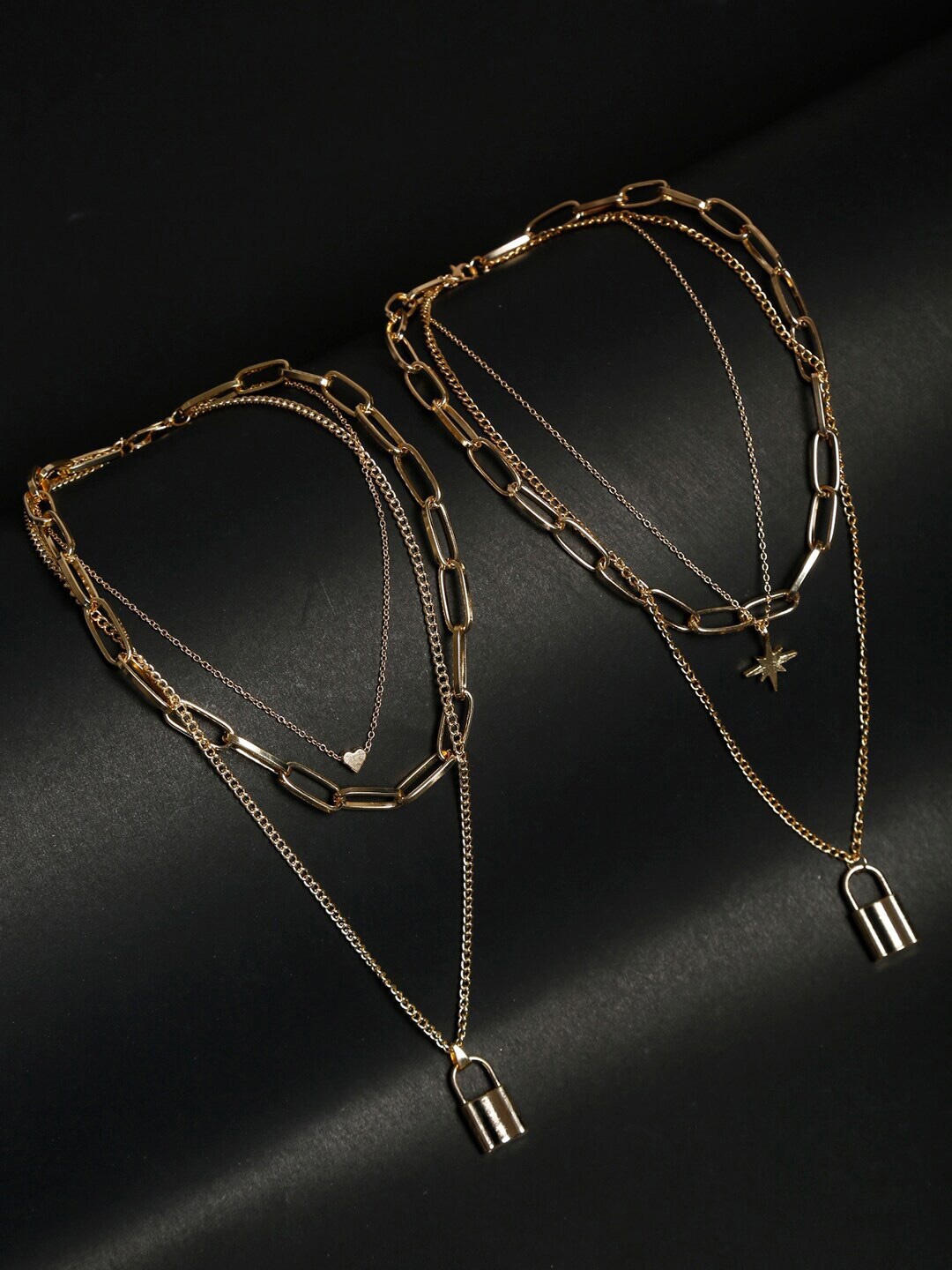 

DressBerry Set Of 2 Gold-Plated Layered Necklace