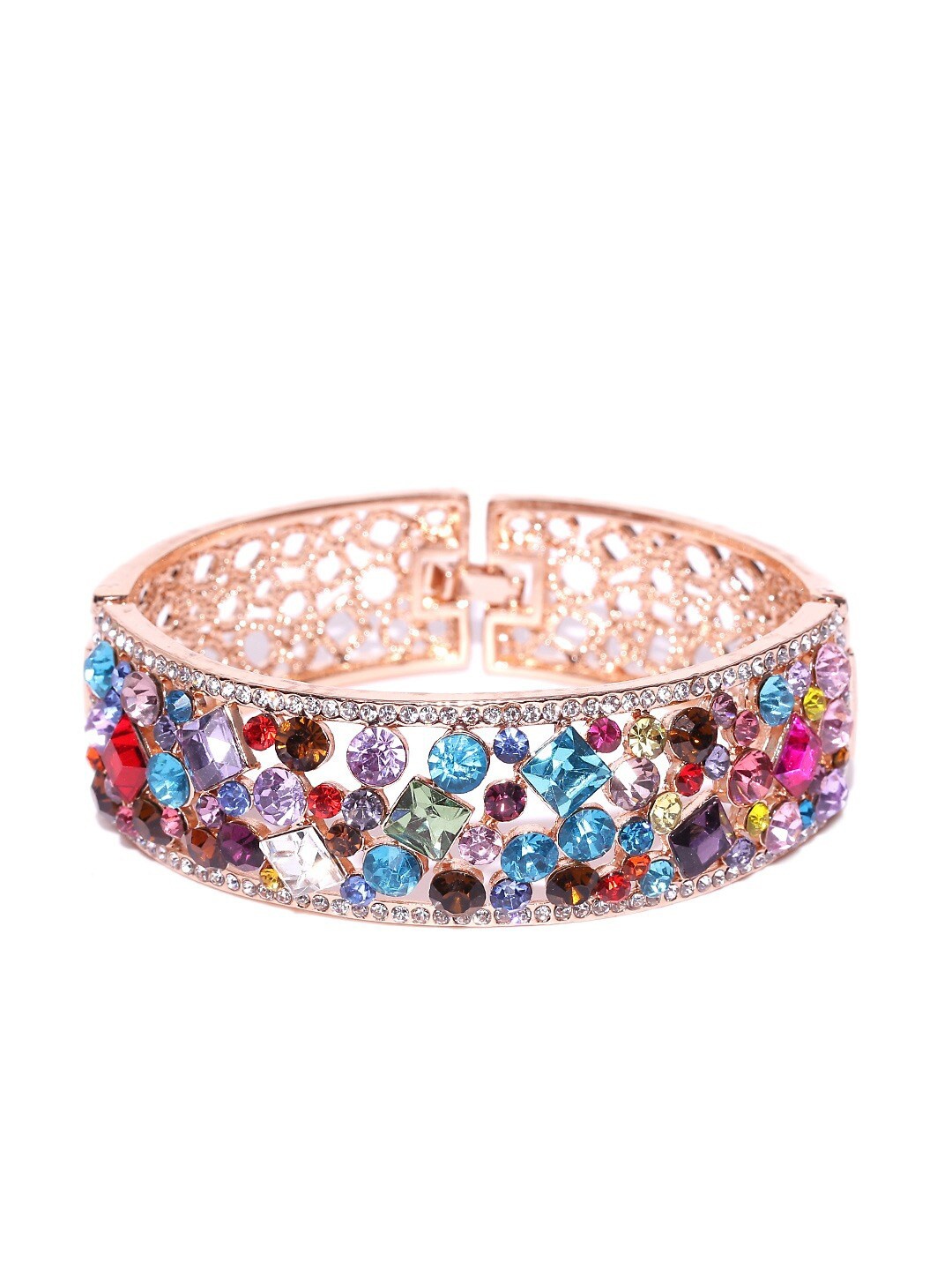 

DressBerry Women Rose Gold-Plated Rose Gold & Blue Bangle-Style Bracelet