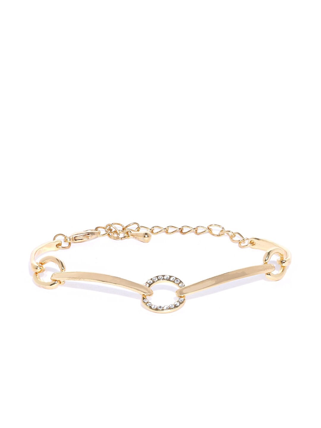 

DressBerry Women Gold-Plated Stone Studded Link Bracelet