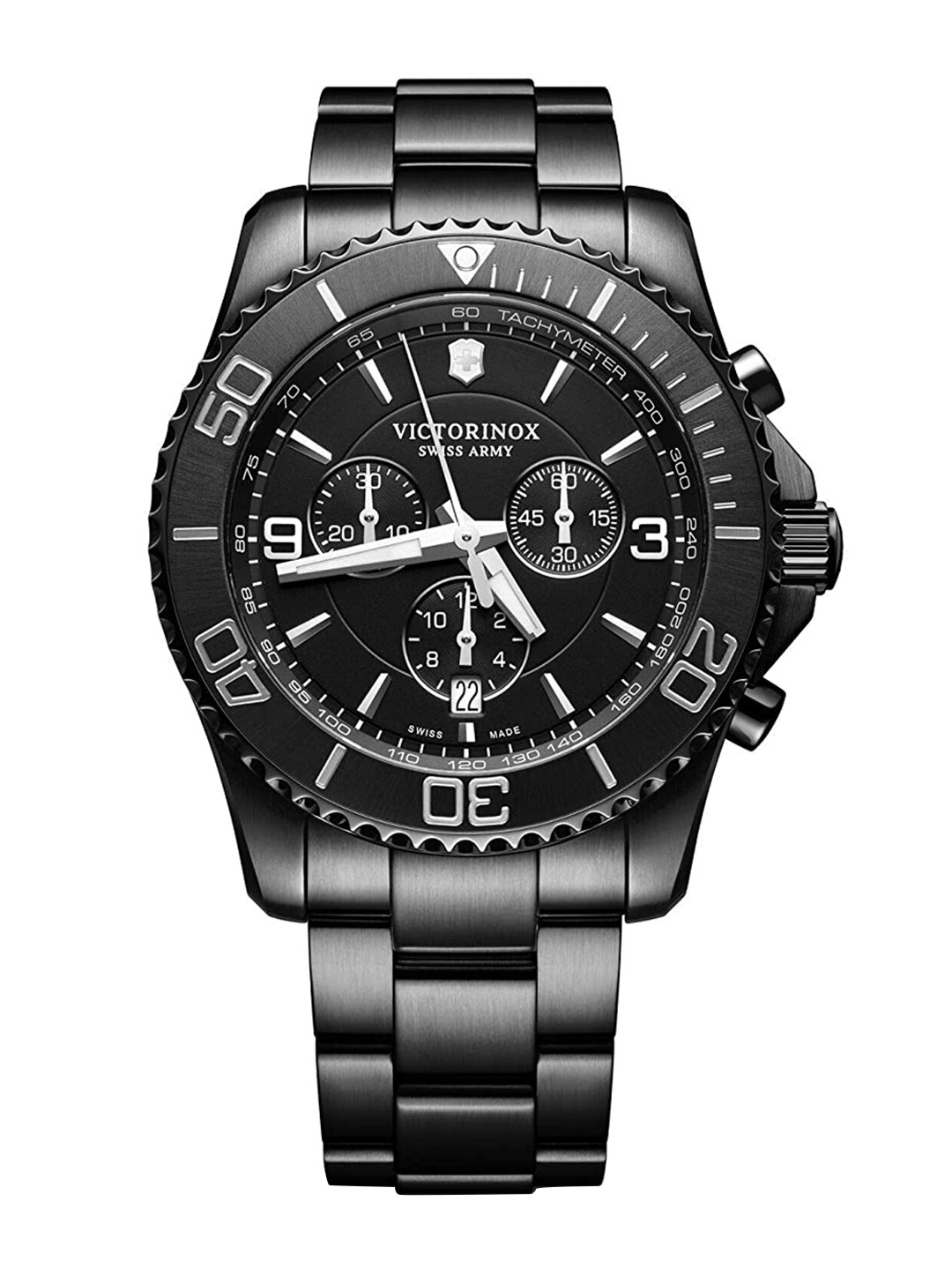 

Victorinox Maverick Stainless Steel Bracelet Style Straps Analogue Watch 241797, Black