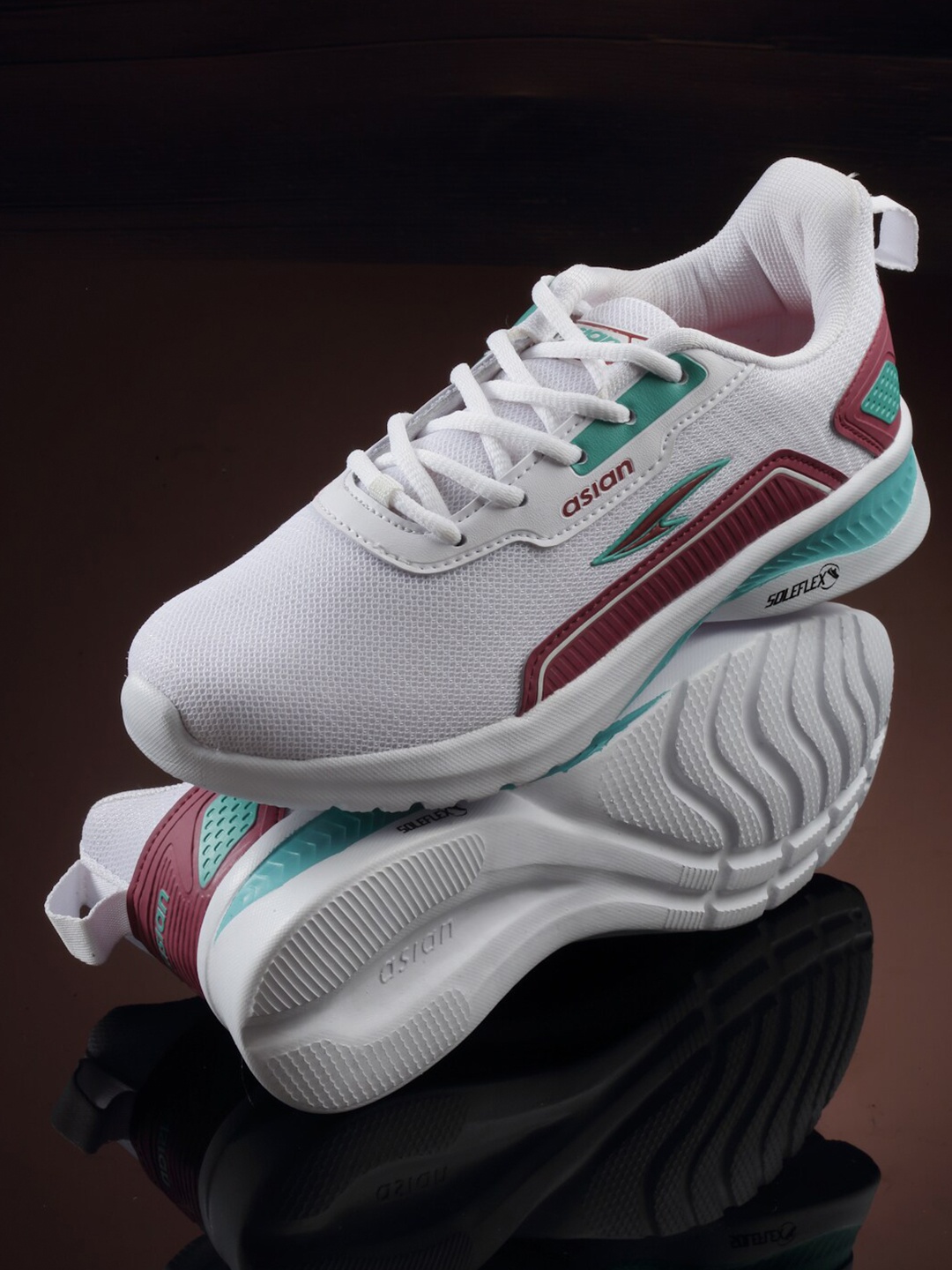 

ASIAN Women Non-Marking Memory Foam Technology Running Shoes, White