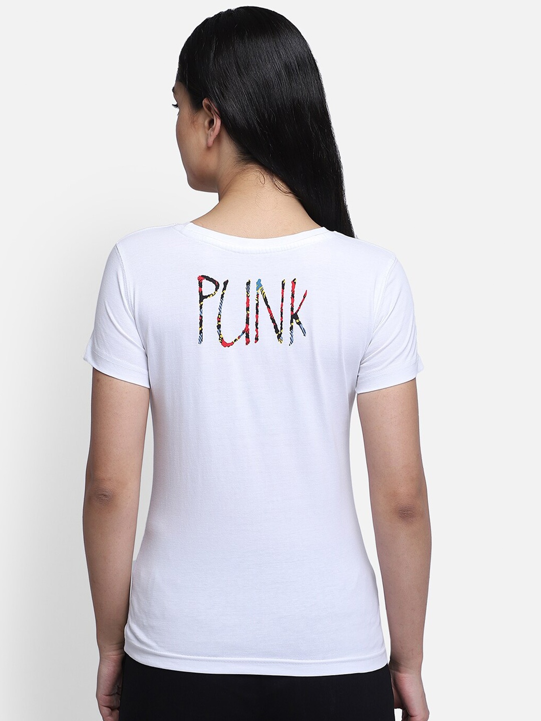 

PUNK Graphic Printed Cotton T-Shirt, White