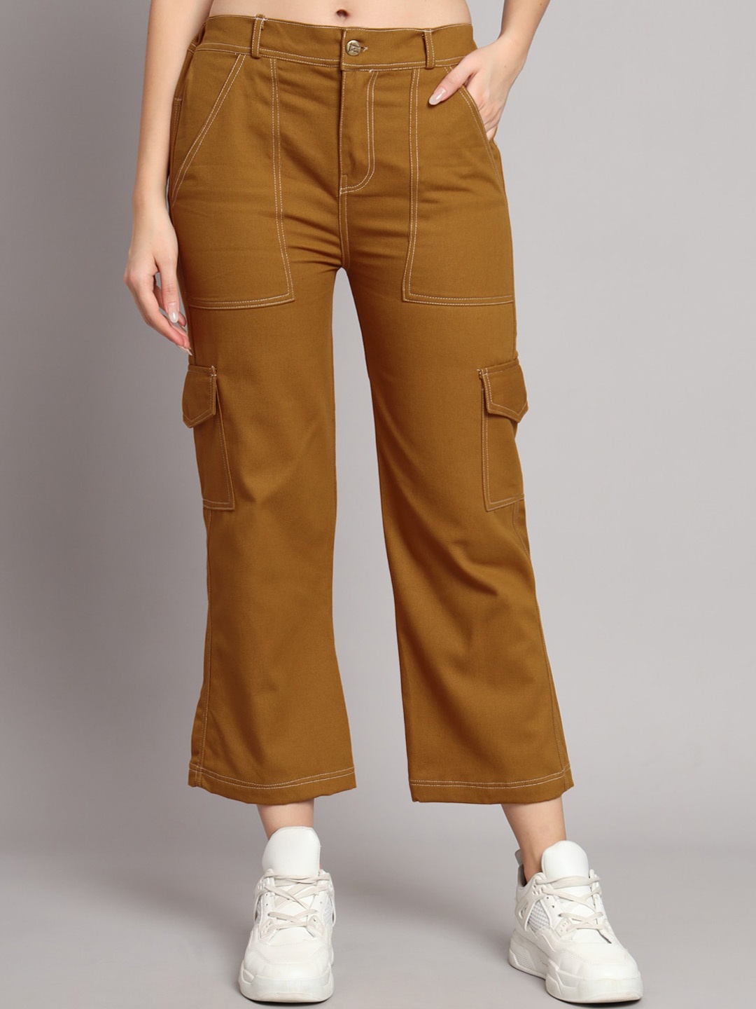

Funday Fashion Women Mid-Rise Clean Look Jeans, Tan