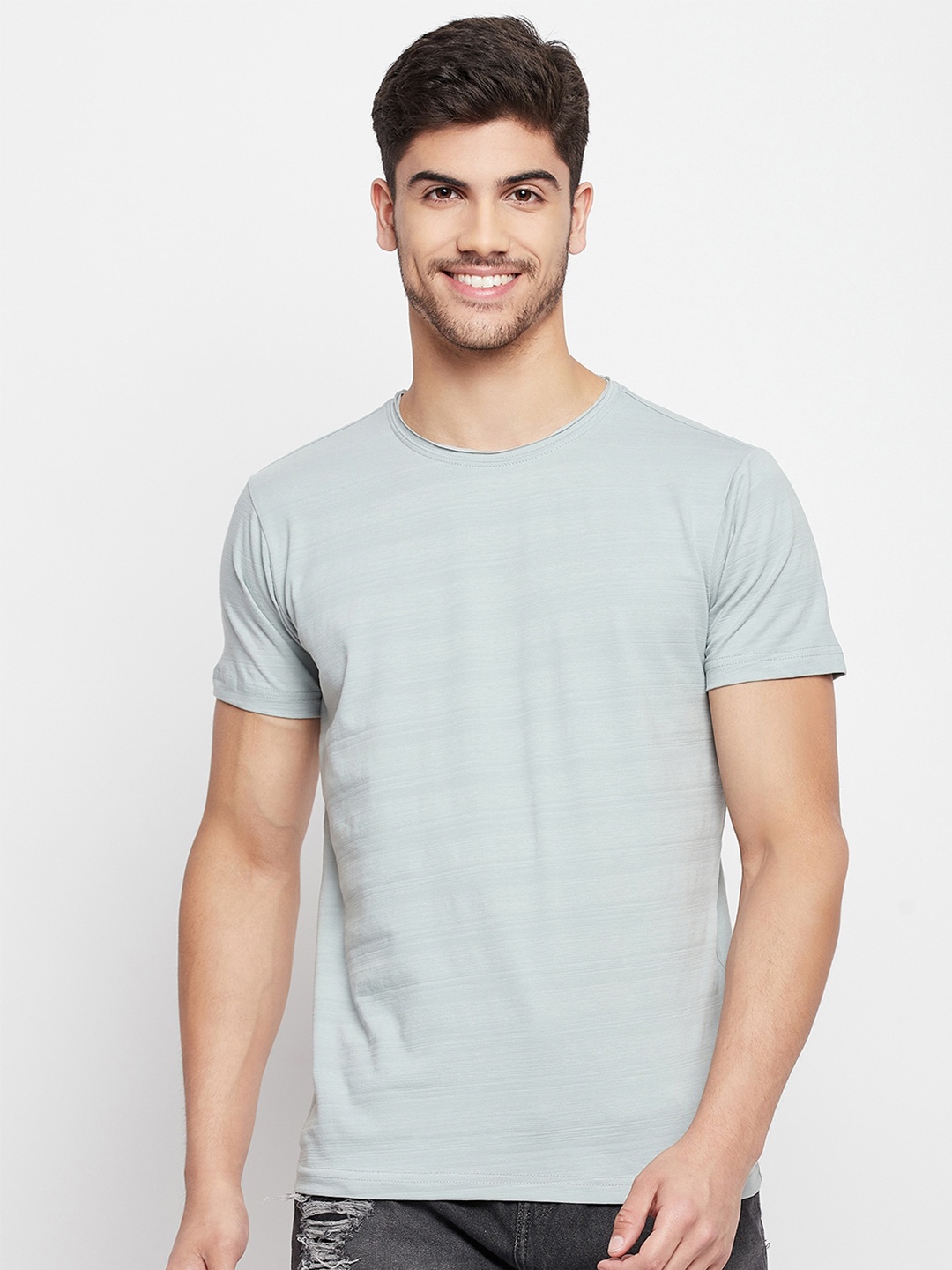 

QUBIC Round Neck Cotton T-Shirt, Green