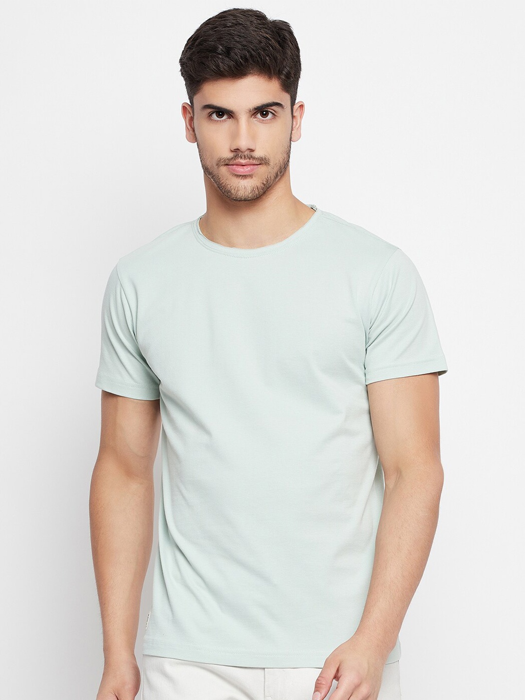 

QUBIC Round Neck Cotton T-Shirt, Green