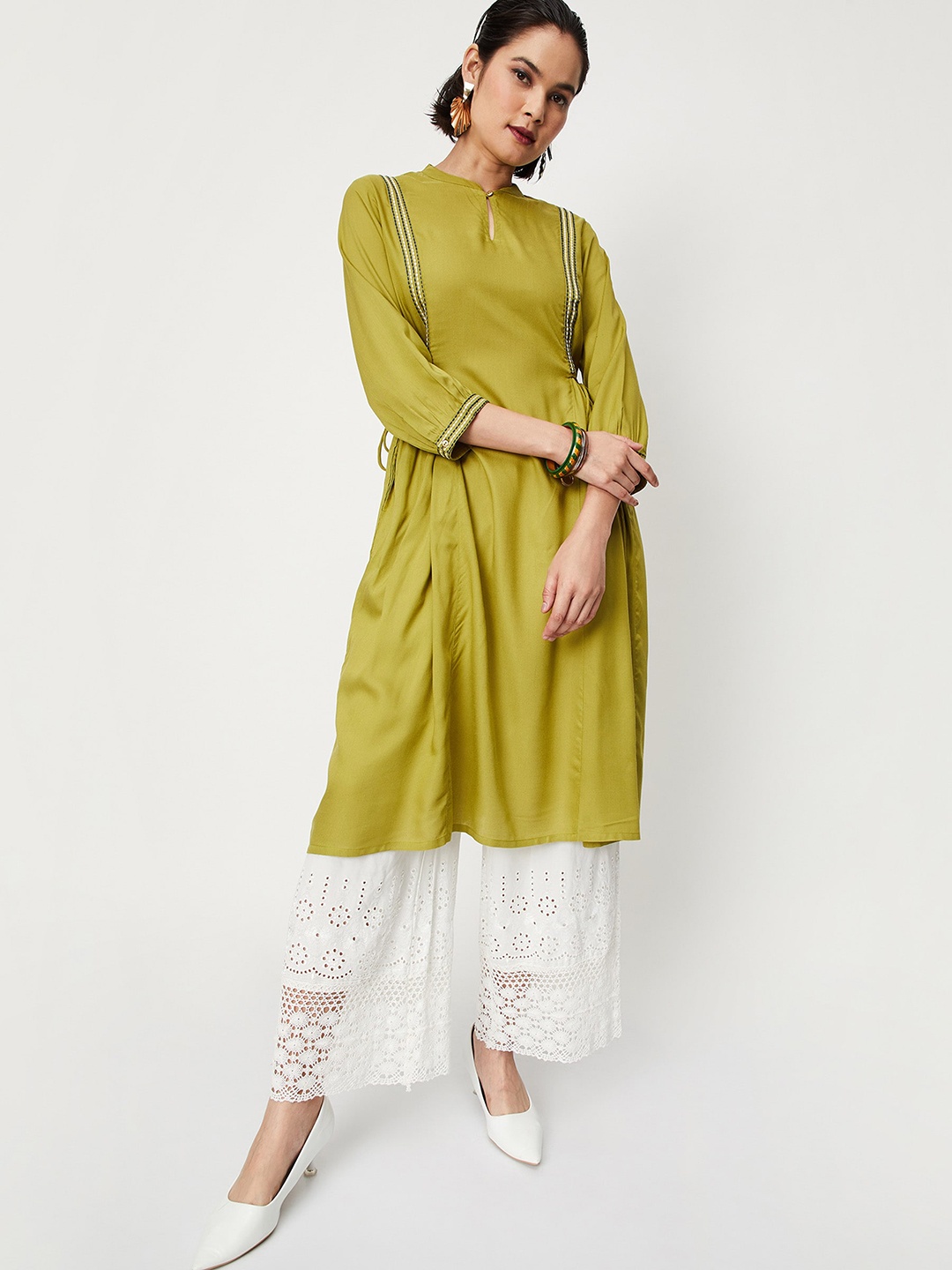 

max Keyhole Neck Kurta, Green