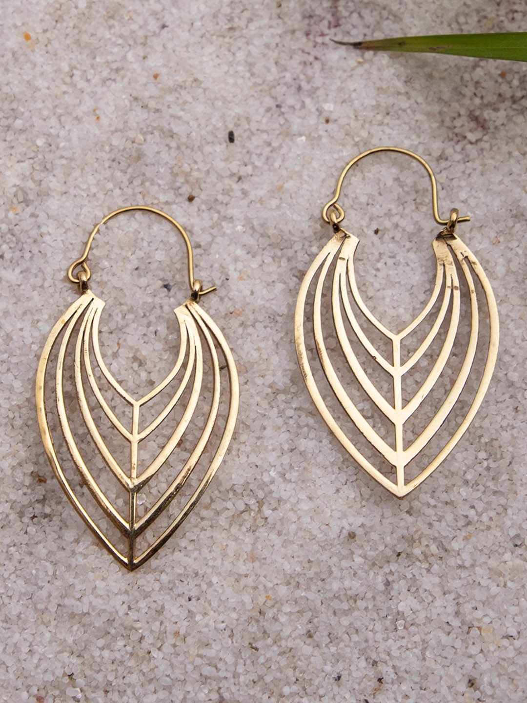 

Studio One Love Brass-Plated Contemporary DropEarrings, Gold