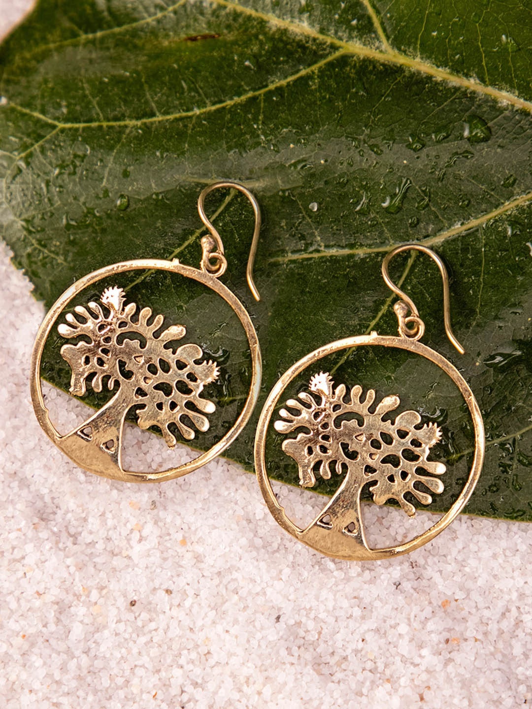 

Studio One Love Brass-Plated Contemporary Drop Earrings, Gold