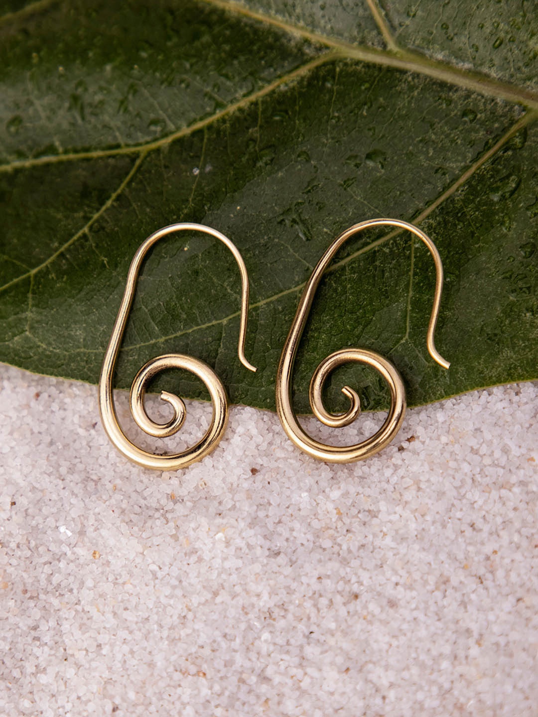 

Studio One Love Brass-Plated Contemporary Hoop Earrings, Gold