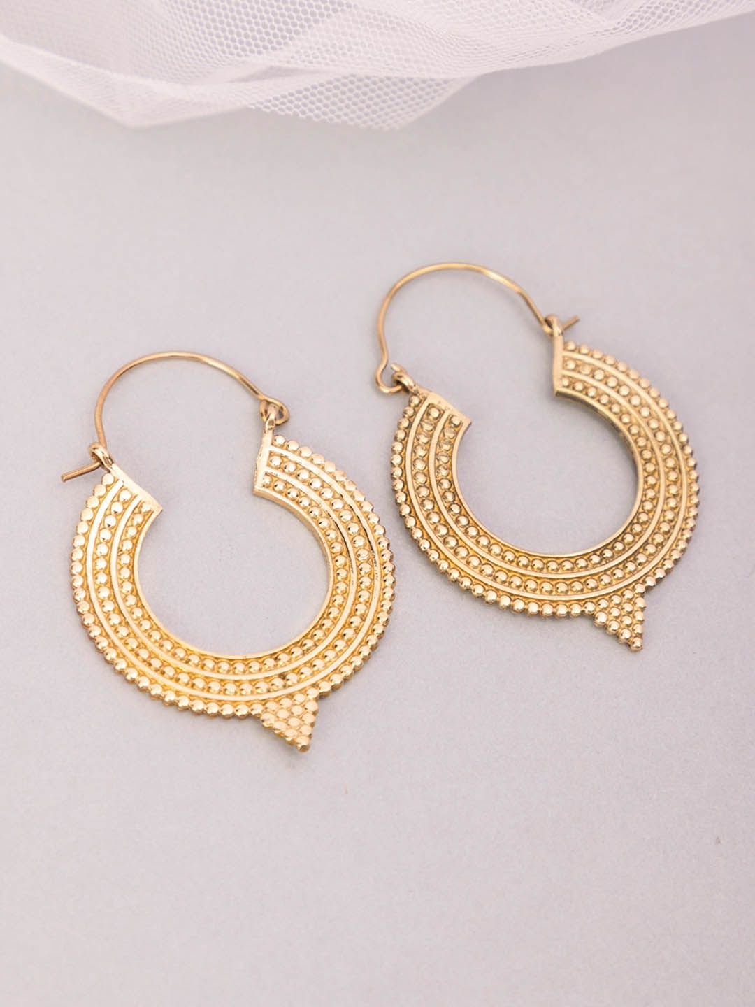 

Studio One Love Brass-Plated Circular Hoop Earrings, Gold