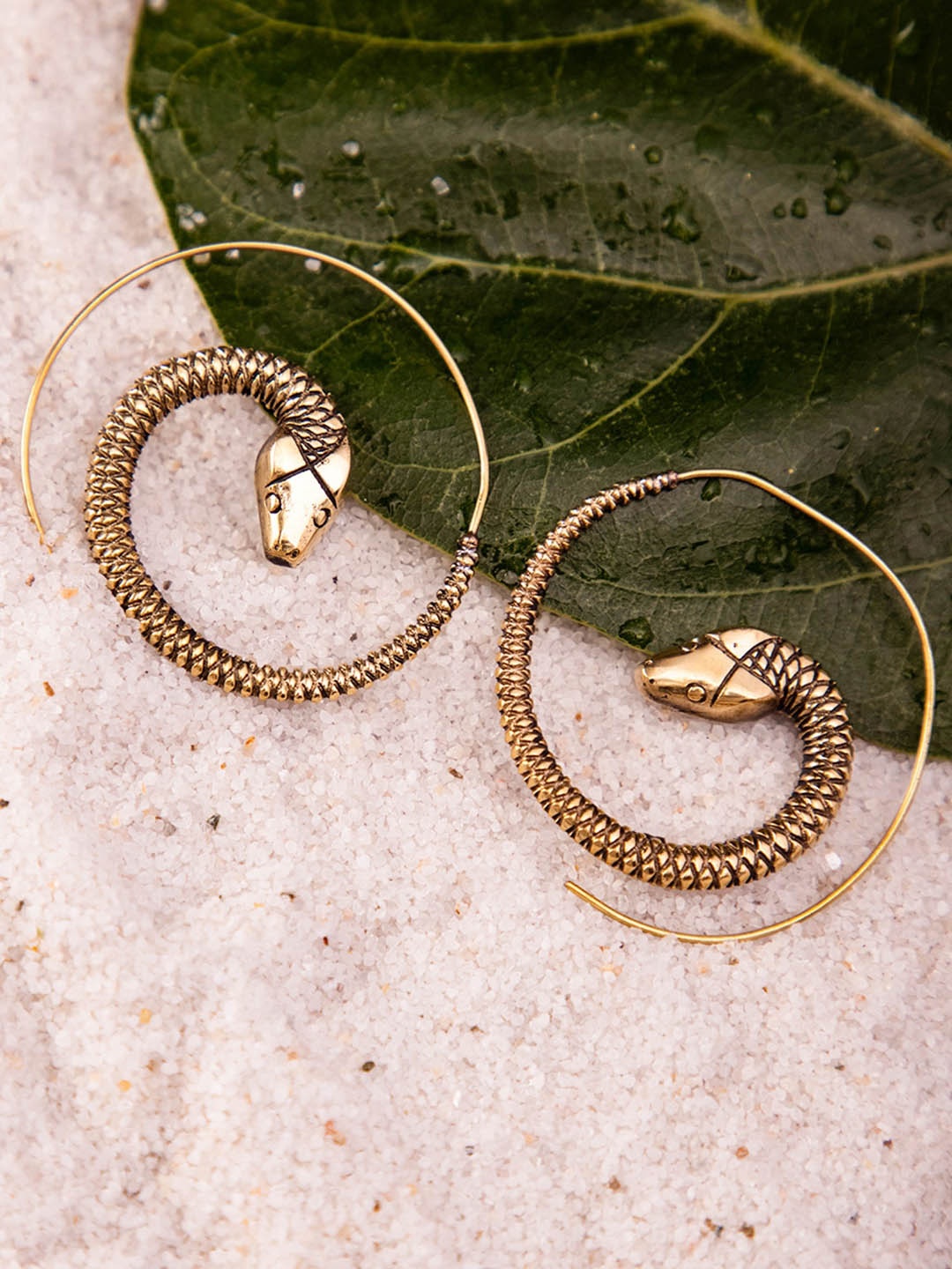 

Studio One Love Brass-Plated Contemporary Hoop Earrings, Gold