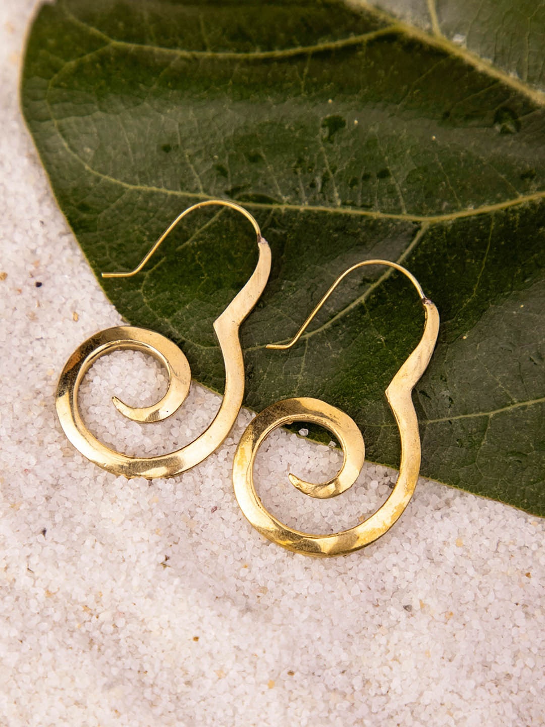 

Studio One Love Brass-Plated Contemporary Drop Earrings, Gold