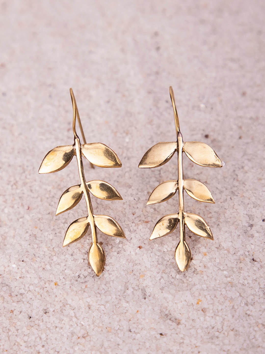 

Studio One Love Leaf Shaped Drop Earrings, Gold