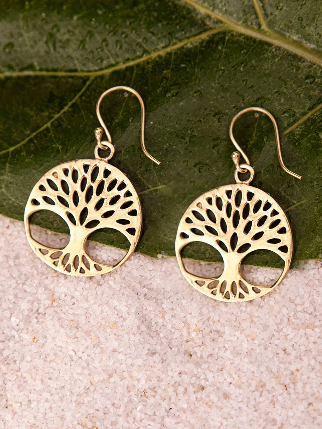 

Studio One Love Brass-Plated Contemporary Drop Earrings, Gold