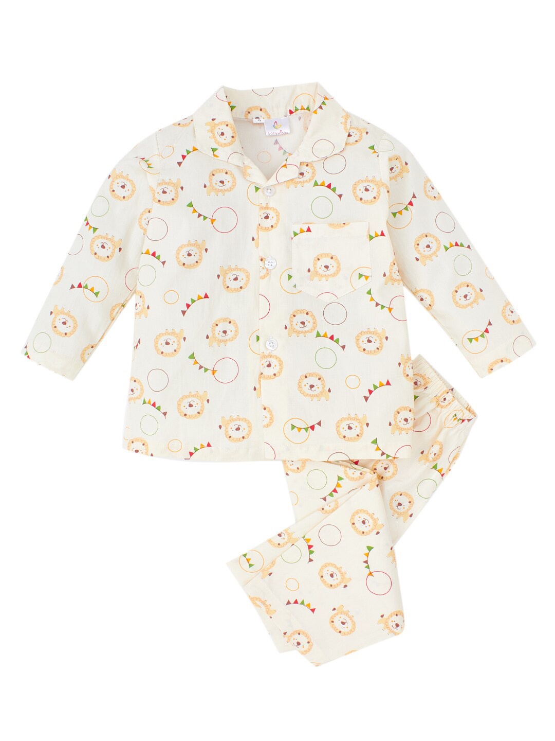 

Babywish Kids Conversational Printed Pure Cotton Night Suit, Yellow