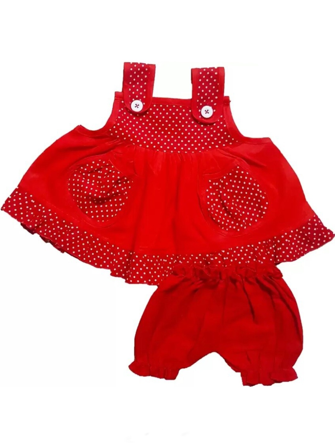 

BAESD Girls Ruffled Top with Trousers, Red