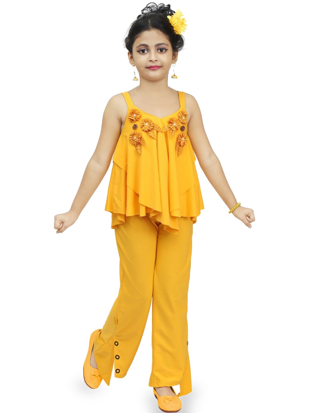 

BAESD Girls Top with Trousers, Mustard