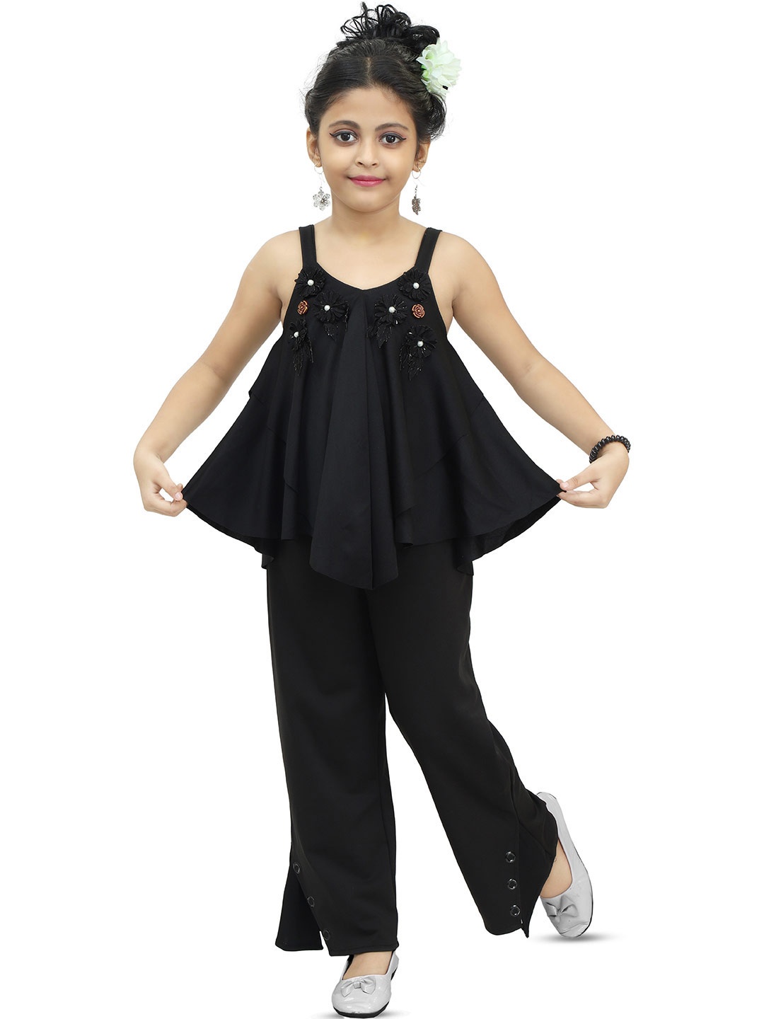 

BAESD Girls Top with Trousers, Black