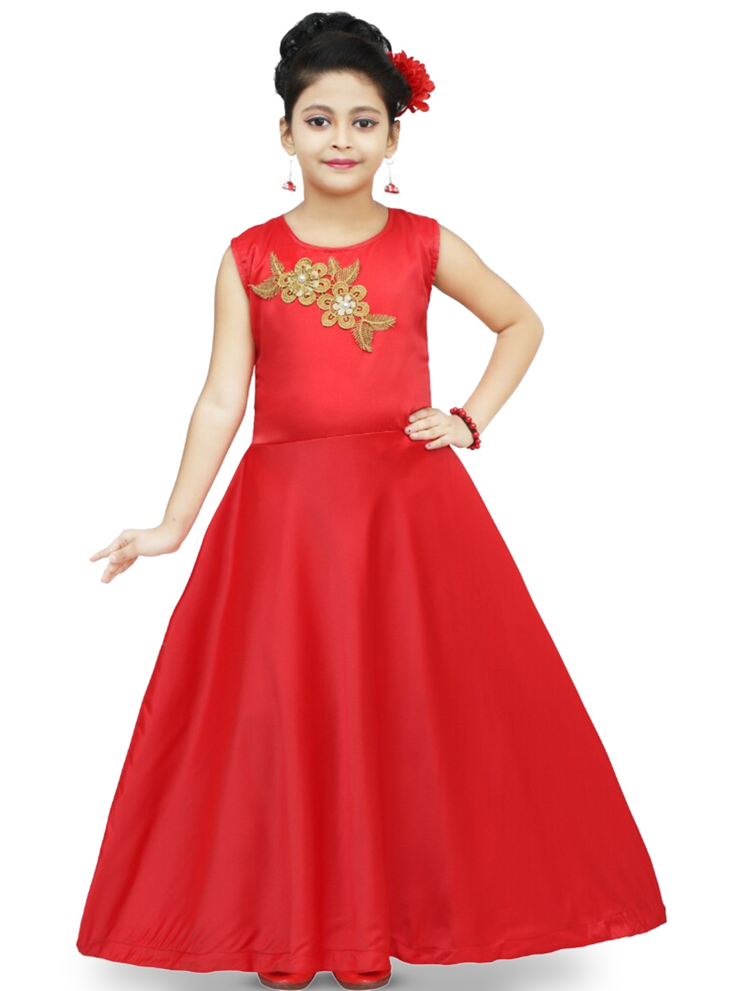 

BAESD Girls Satin Maxi Dress, Red