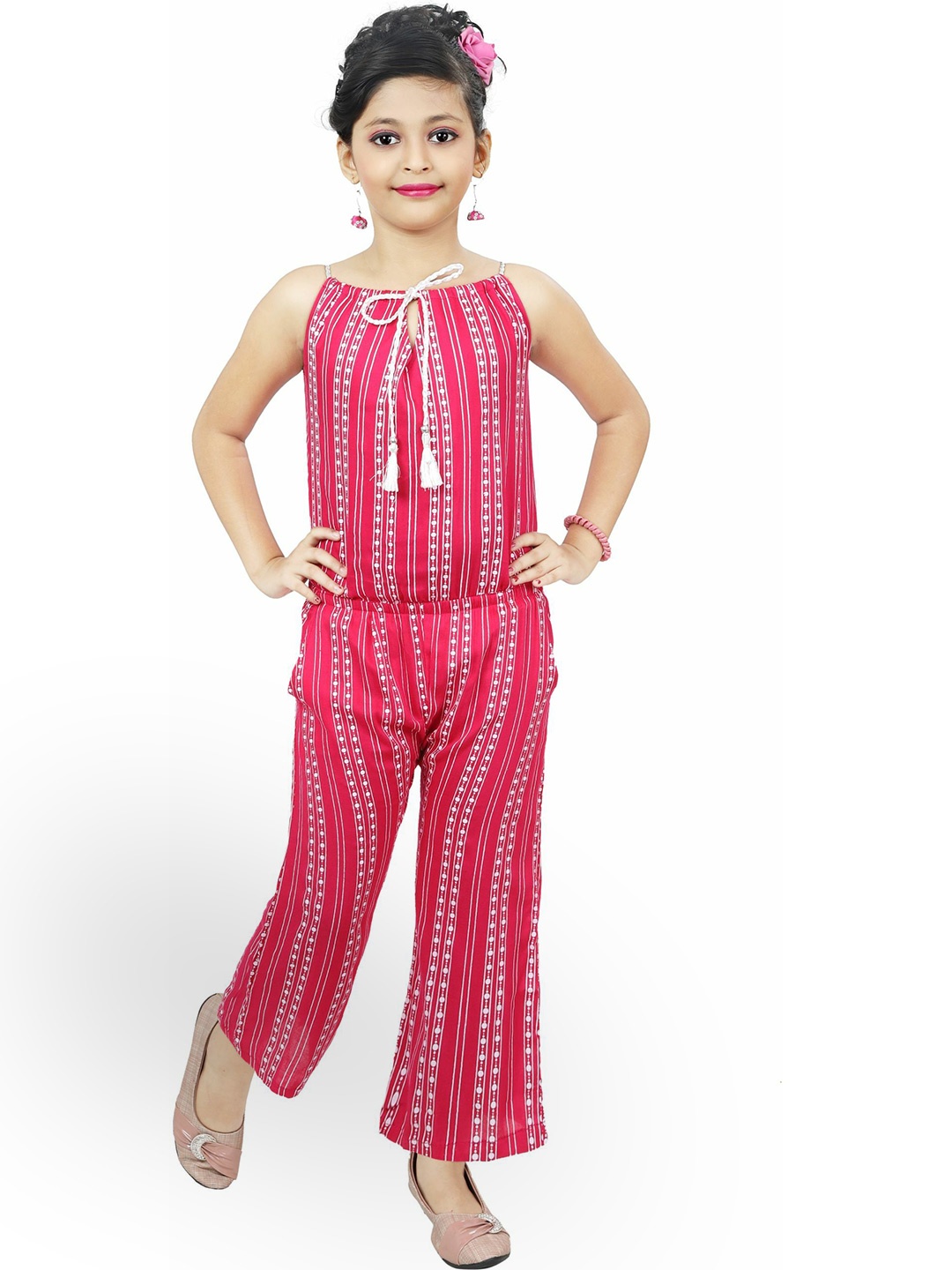 

BAESD Girls Printed Basic Jumpsuit, Pink