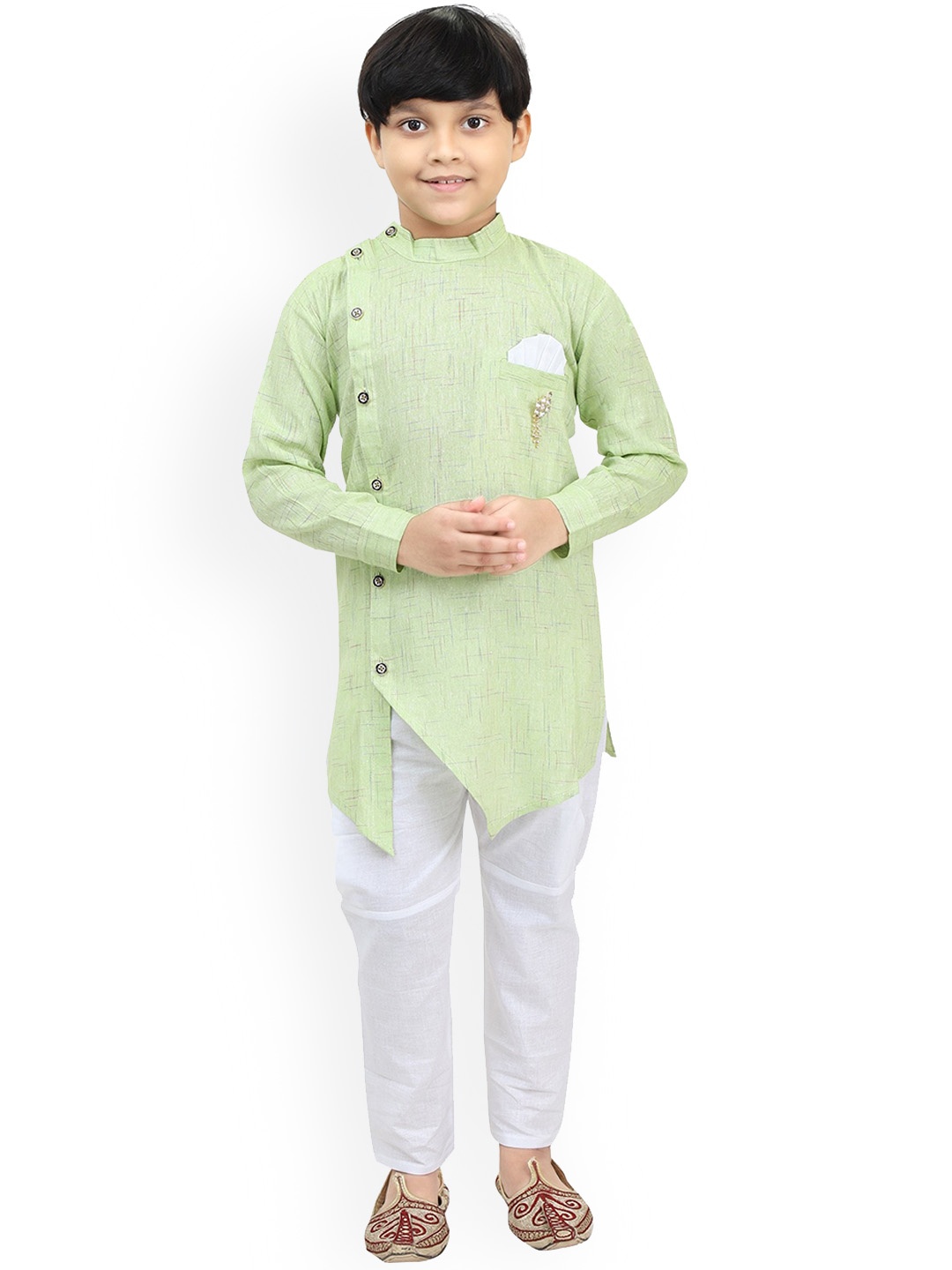 

BAESD Boys Regular Kurta with Pyjamas, Green