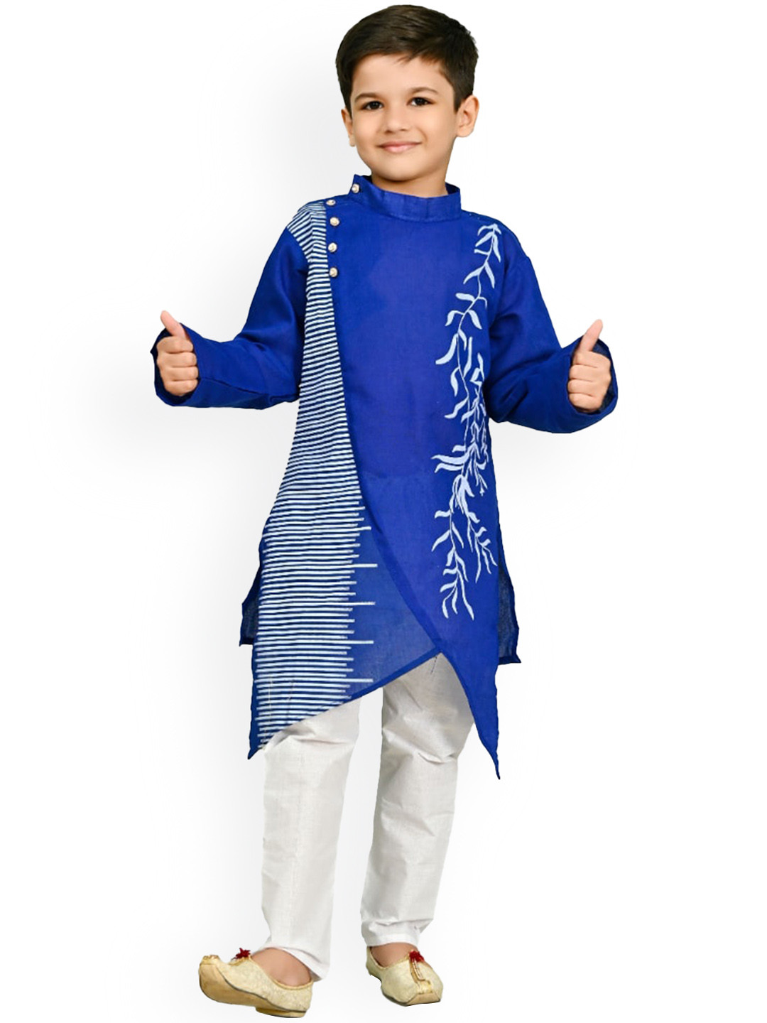 

BAESD Boys Printed Regular Kurta with Pyjamas, Blue