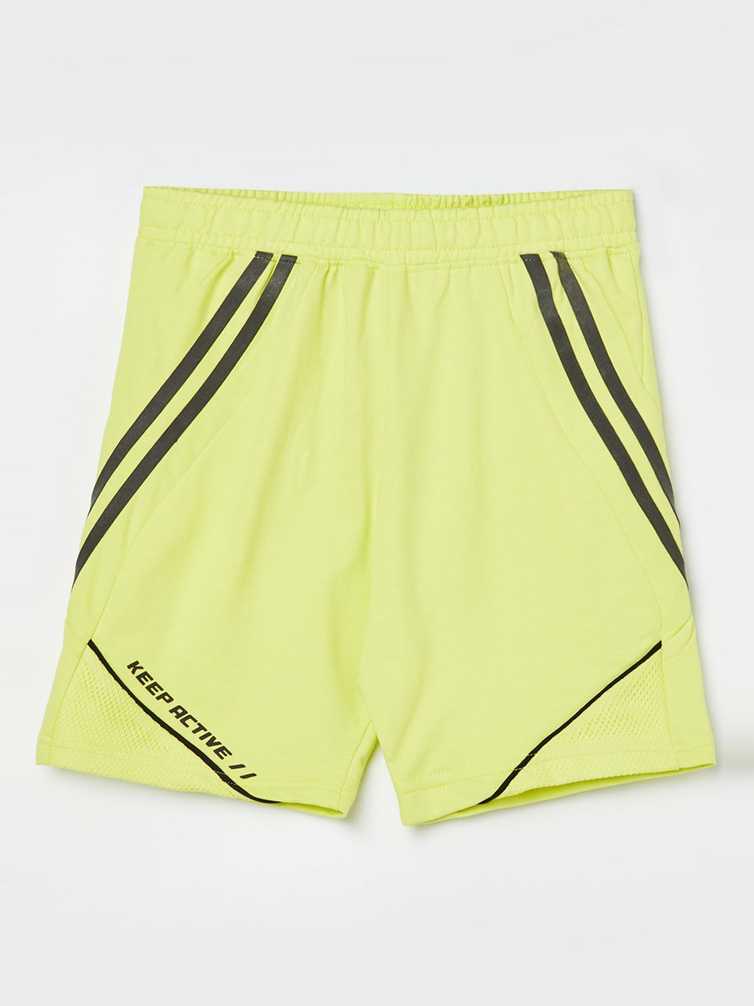 

Fame Forever by Lifestyle Boys Mid Rise Striped Pure Cotton Shorts, Yellow