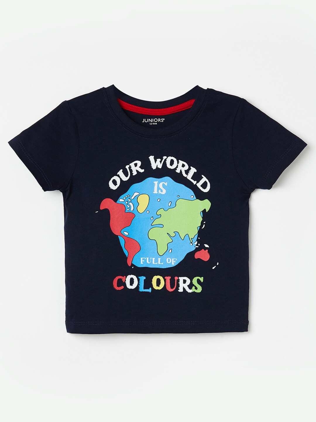 

Juniors by Lifestyle Boys Typography Printed Casual Pure Cotton T-shirt, Blue
