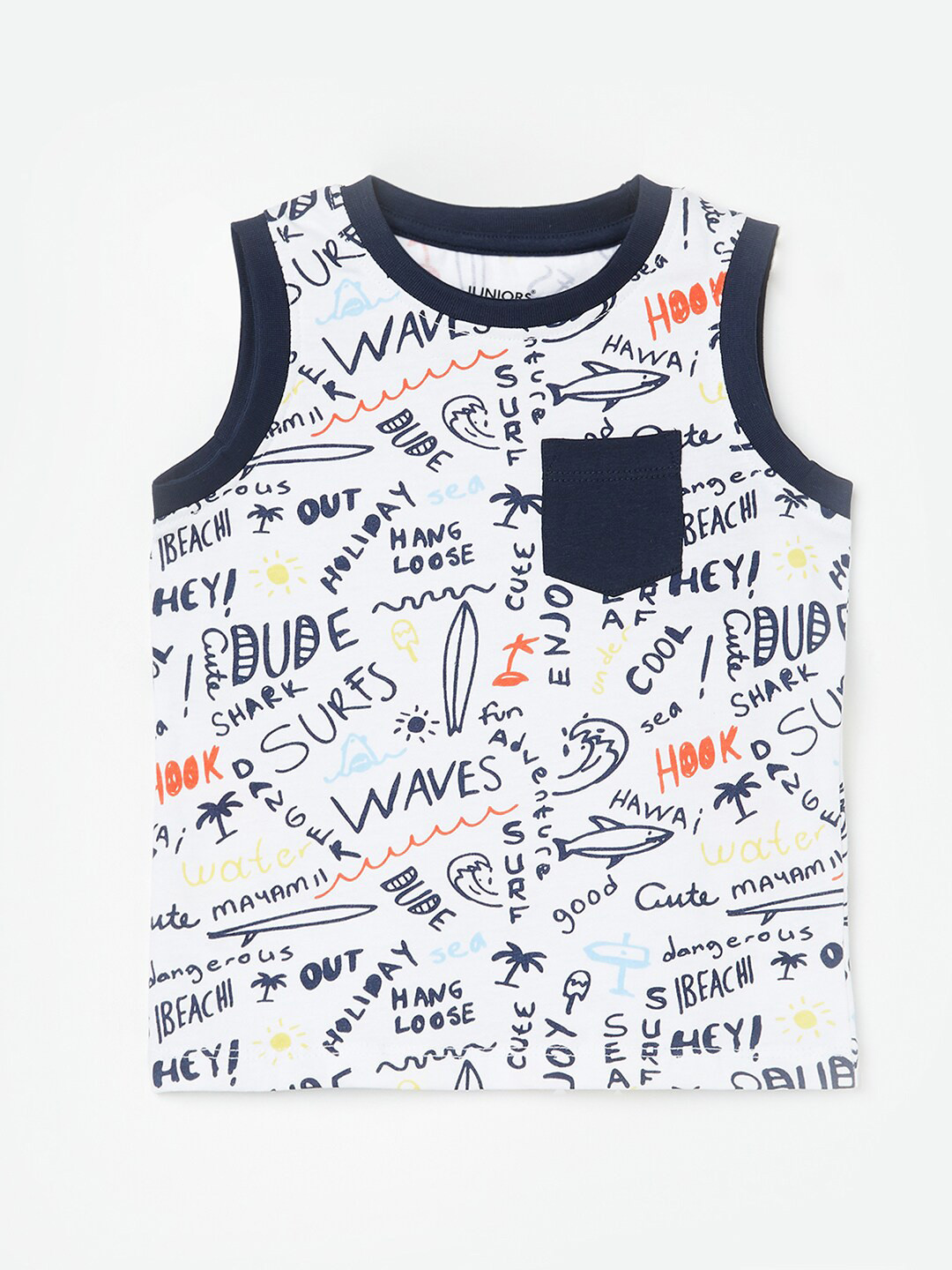 

Juniors by Lifestyle Boys Typography Printed Pure Cotton T-Shirt, White