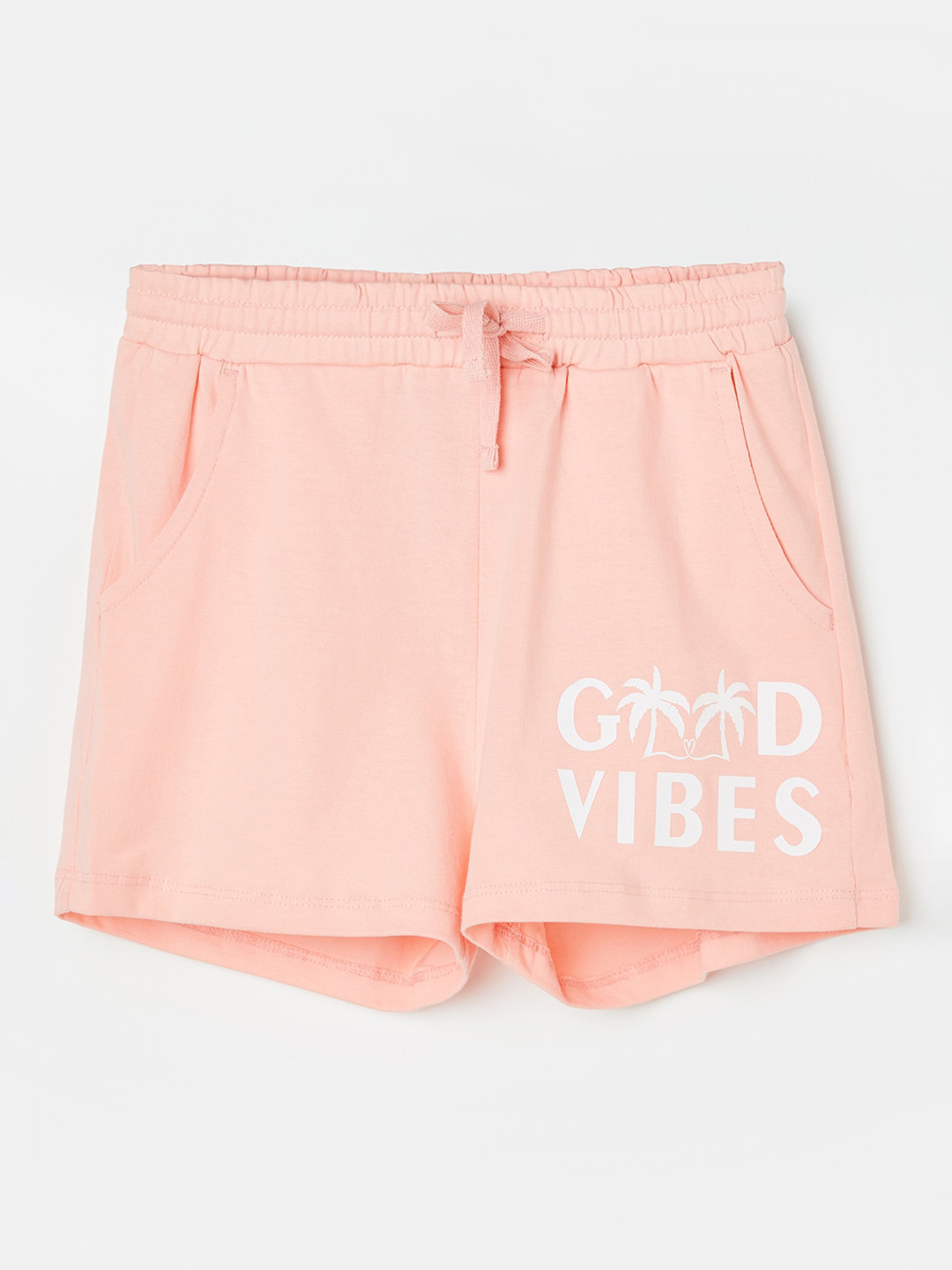 

Fame Forever by Lifestyle Girls Typography Printed Pure Cotton Shorts, Peach