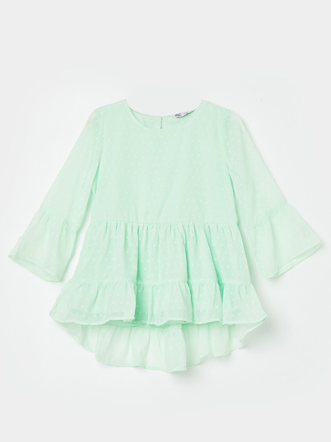 

Fame Forever by Lifestyle Girls Self Design Bell Sleeves A-Line Top, Green