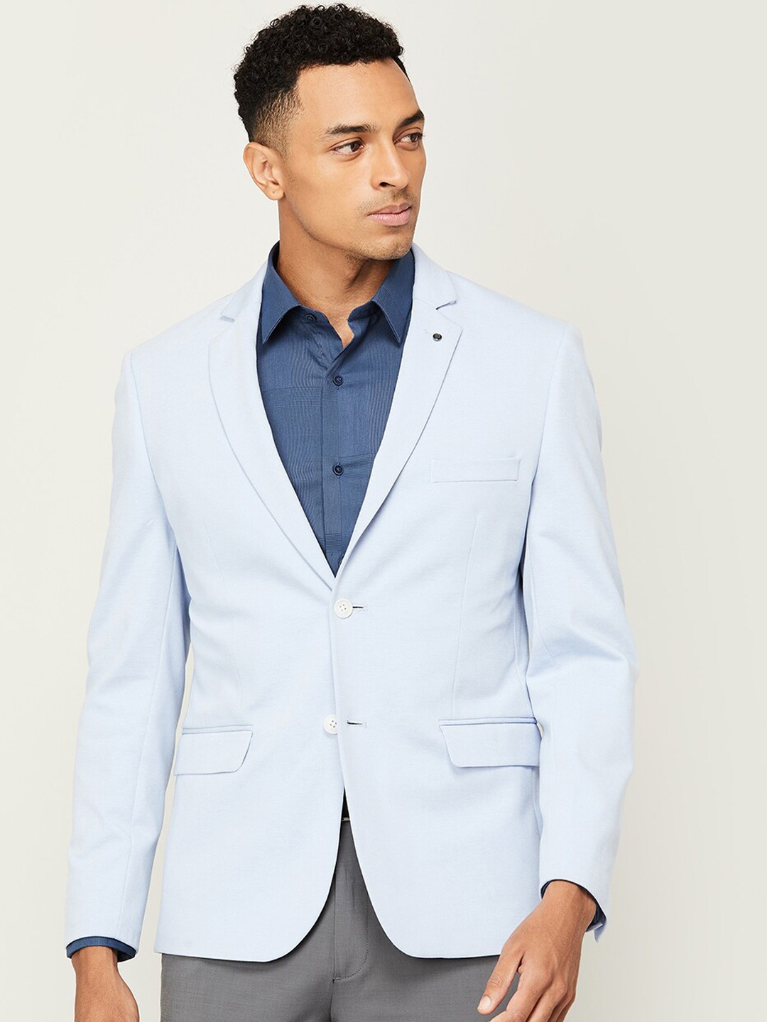 

CODE by Lifestyle Slim-Fit Single Breasted Blazers, Blue