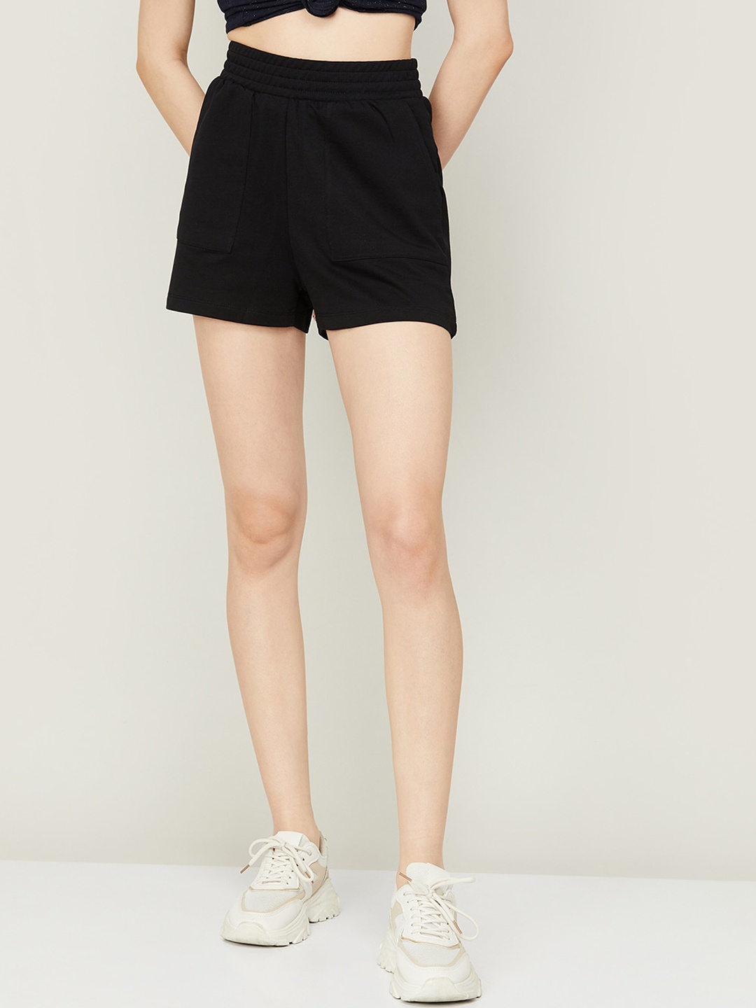 

Ginger by Lifestyle Women Regular Fit Mid-Rise Shorts, Black