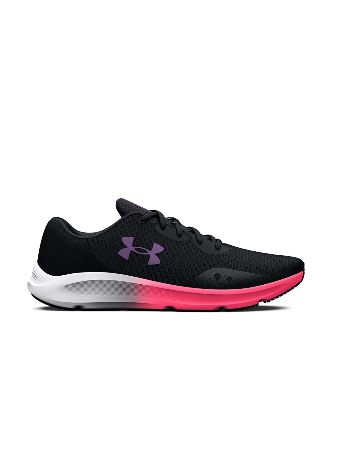 

UNDER ARMOUR Women Woven Design Charged Pursuit 3 Running Shoes, Black