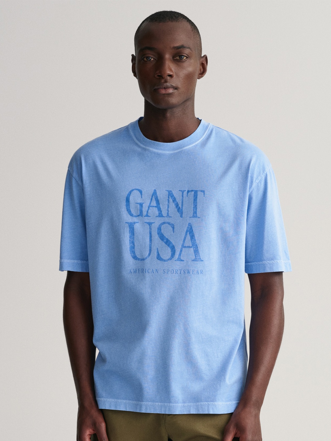 

GANT Typography Printed Short Sleeves Cotton T-shirt, Blue