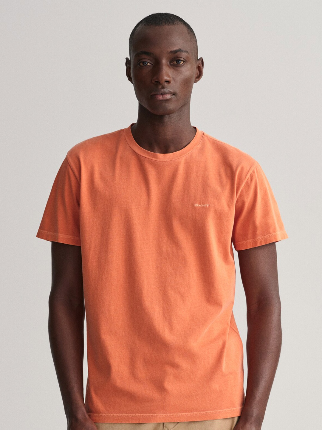 

GANT Round Neck Short Sleeves Relaxed Fit Pure Cotton T-shirt, Orange