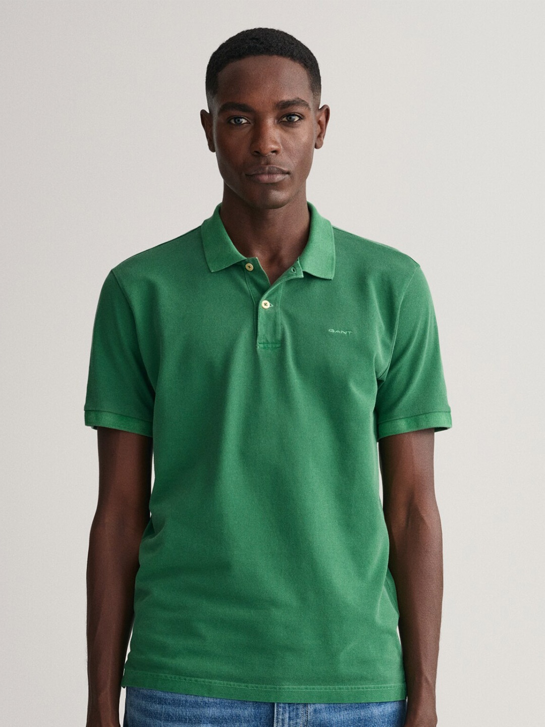

GANT Polo Collar Short Sleeves Pure Cotton T-shirt, Green